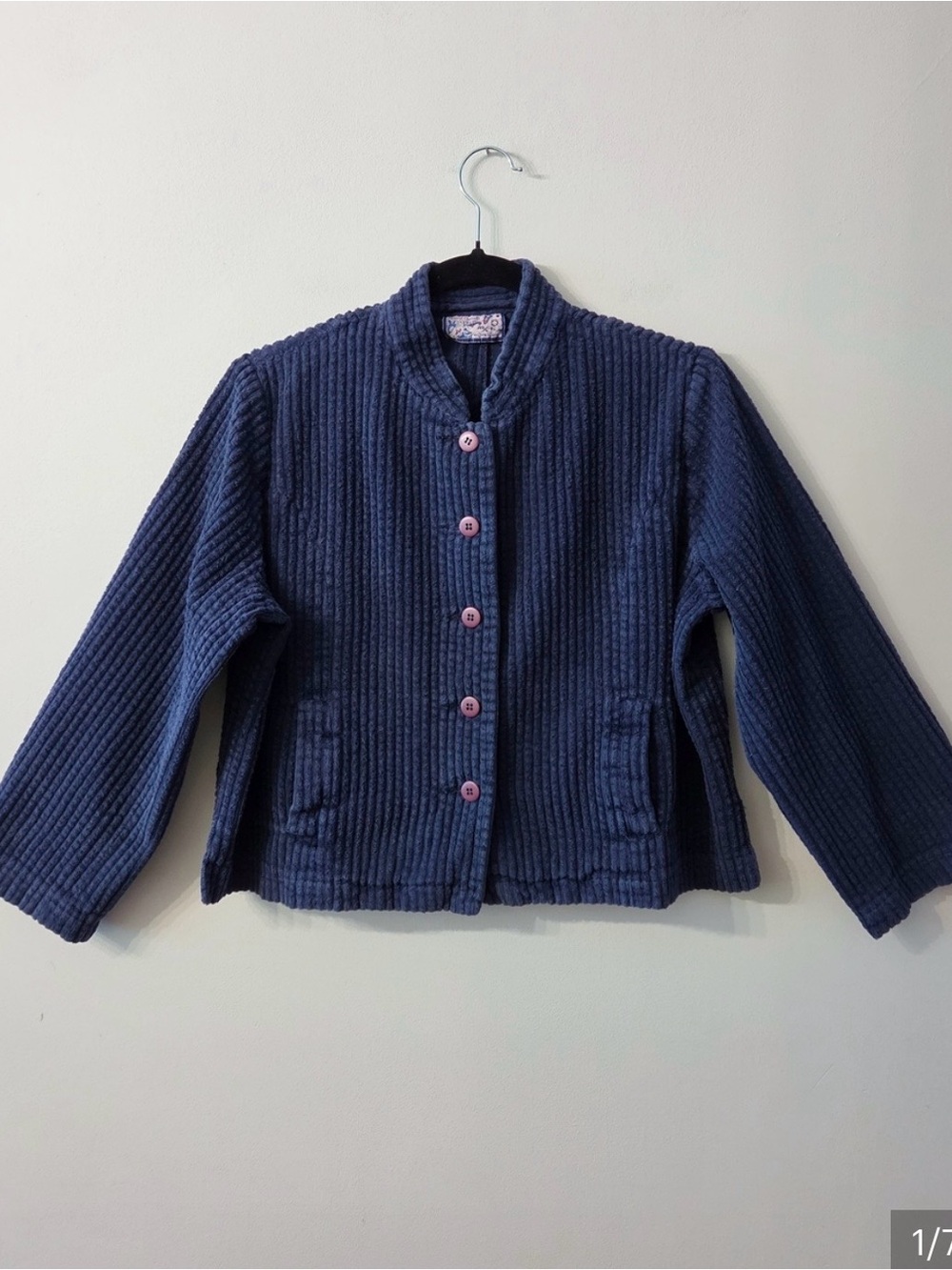 Vintage April Cornell Navy Corduroy Cropped Jacket